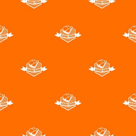Meat good food pattern vector orangeのイラスト素材