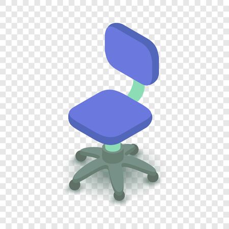 Blue chair icon. Isometric illustration of blue chair vector icon for webのイラスト素材
