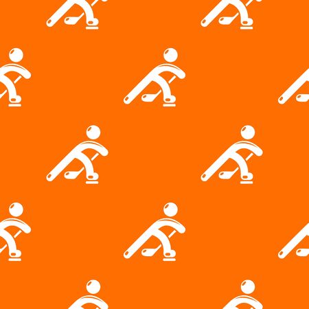 Hockey player pattern vector orangeのイラスト素材