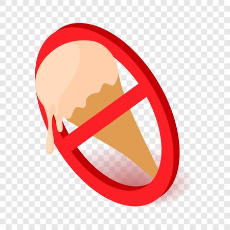 No ice cream icon. Isometric illustration of no ice cream vector icon for webのイラスト素材