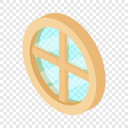 Round window frame icon, isometric 3d styleのイラスト素材