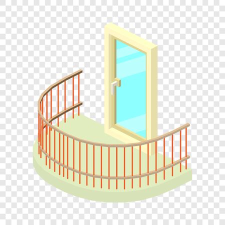 Semicircular balcony icon, isometric 3d styleのイラスト素材