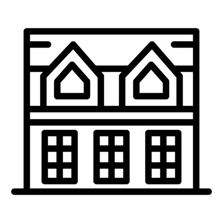 House with attic icon, outline styleのイラスト素材