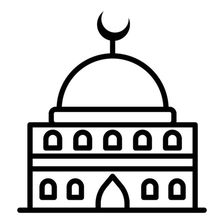 Traditional mosque icon, outline styleのイラスト素材
