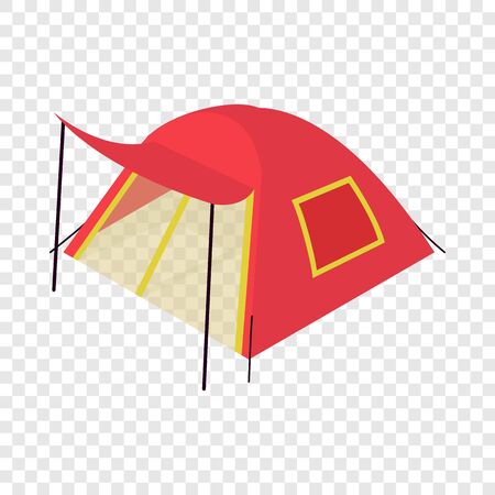 Red tent icon. Isometric illustration of red tent vector icon for webのイラスト素材
