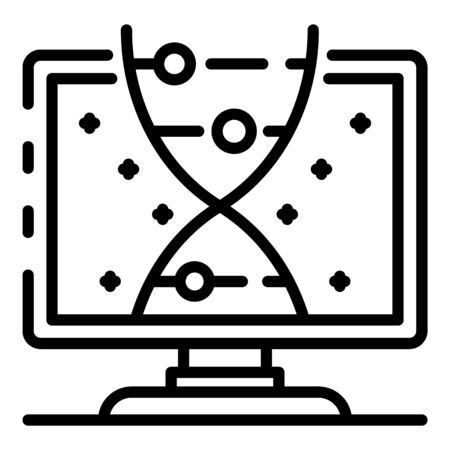 DNA on the monitor icon, outline styleの写真素材