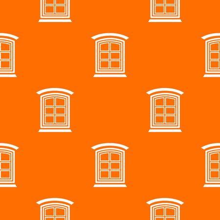 Retro window frame pattern vector orangeのイラスト素材