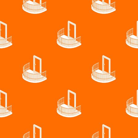 Balcony door pattern vector orangeのイラスト素材