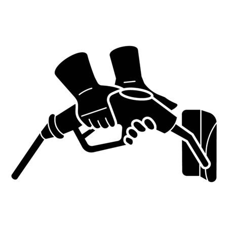 Hand take fuel pistol icon, simple styleのイラスト素材