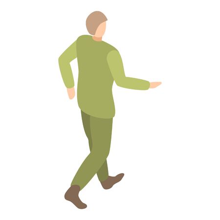 Soldier walking icon. Isometric of soldier walking vector icon for web design isolated on white backgroundのイラスト素材