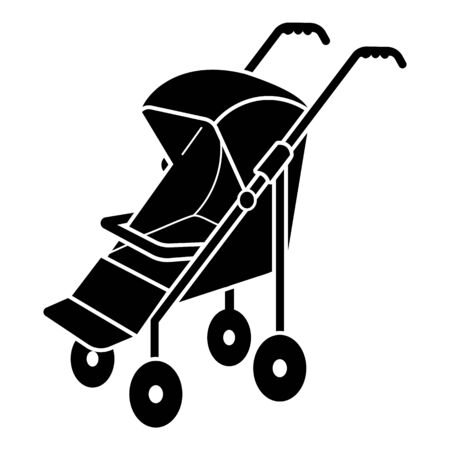 Modern small stroller icon. Simple illustration of modern small stroller vector icon for web design isolated on white backgroundのイラスト素材