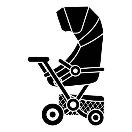 Pram with basket icon, simple styleのイラスト素材
