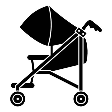 Mom baby pram icon, simple styleのイラスト素材