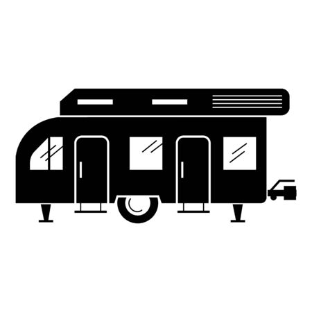 Recreation caravan icon, simple styleのイラスト素材
