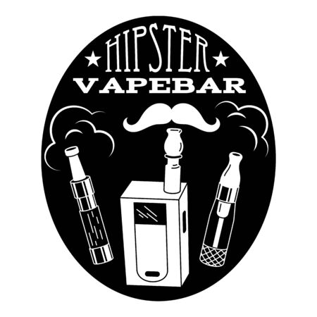 Hipster vape bar, simple styleのイラスト素材