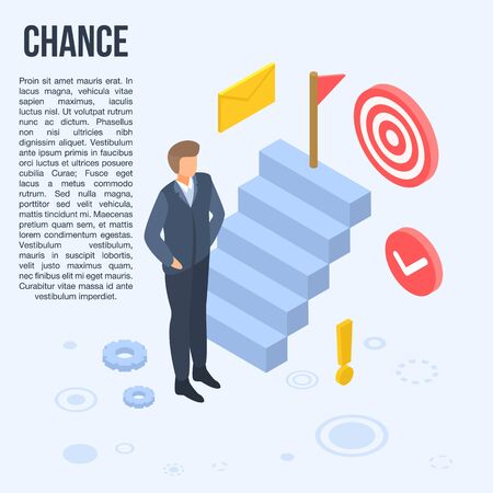 Business chance concept banner, isometric styleのイラスト素材