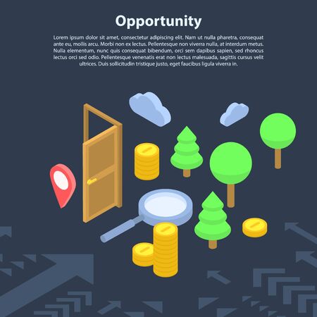 Opportunity concept banner, isometric styleのイラスト素材