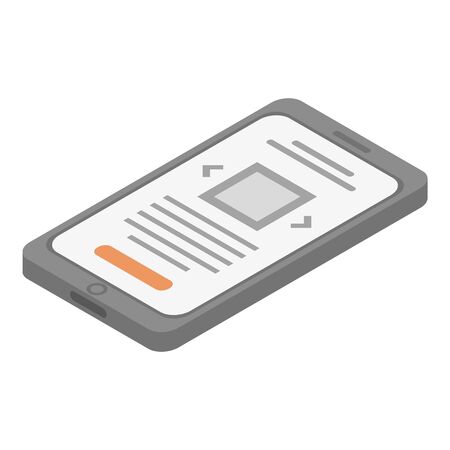 Trendy smartphone icon. Isometric of trendy smartphone vector icon for web design isolated on white backgroundのイラスト素材