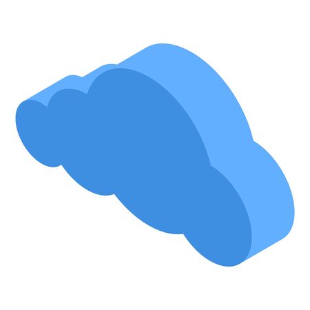Blue data cloud icon, isometric styleのイラスト素材