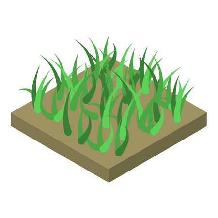Grass soil land icon, isometric styleのイラスト素材