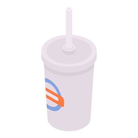 Soda plastic glass icon, isometric styleのイラスト素材