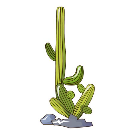 Dessert cactus icon, cartoon styleのイラスト素材