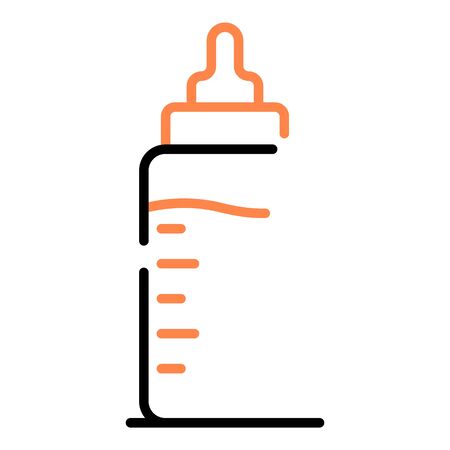 Baby milk bottle icon, outline styleのイラスト素材