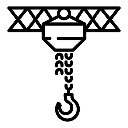 Motor crane hook icon, outline styleのイラスト素材
