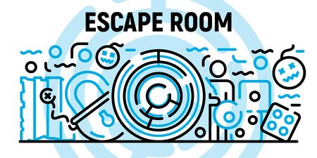 Escape room banner, outline styleのイラスト素材