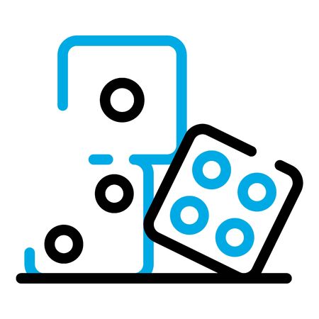 Dice cubes icon, outline styleのイラスト素材