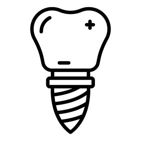 Tooth prosthesis icon, outline styleのイラスト素材