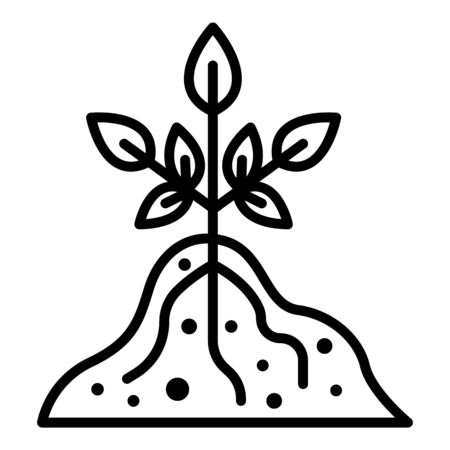 Root plant icon, outline styleのイラスト素材