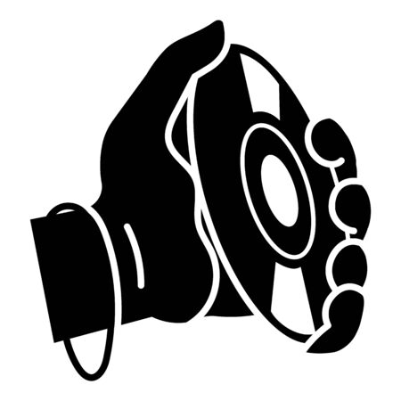 Cd in hand icon. Simple illustration of cd in hand vector icon for web design isolated on white backgroundのイラスト素材