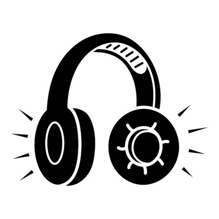 Dj headphones icon, simple styleのイラスト素材
