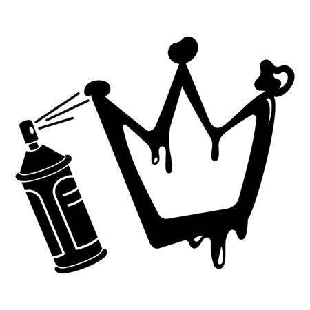 Painted crown icon, simple styleのイラスト素材