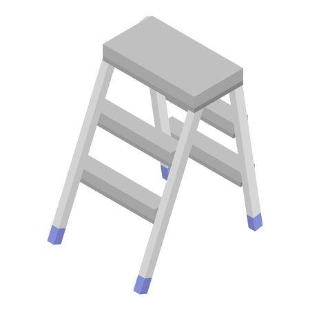 Household ladder icon. Isometric of household ladder vector icon for web design isolated on white backgroundのイラスト素材