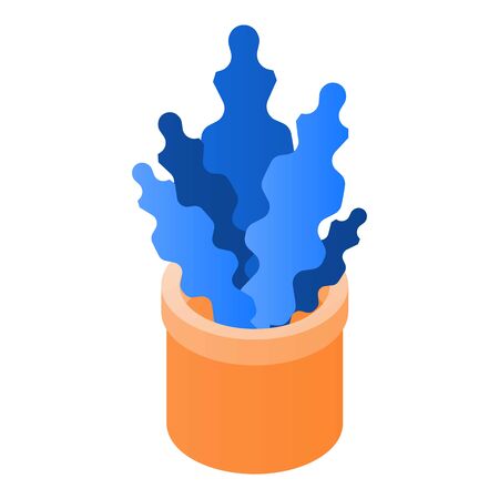 Office plant pot icon. Isometric of office plant pot vector icon for web design isolated on white backgroundのイラスト素材