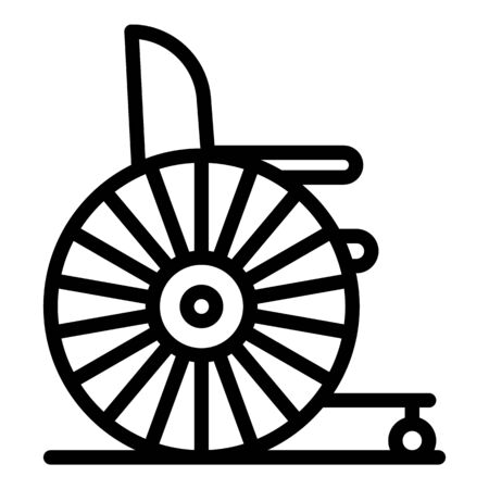 Retro wheelchair icon, outline styleのイラスト素材