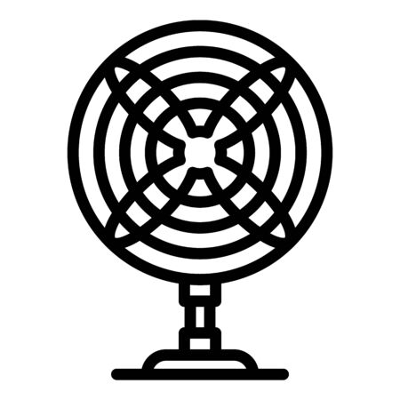 Front view desk fan icon, outline styleのイラスト素材