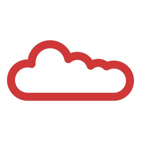 Red cloud icon, outline styleのイラスト素材