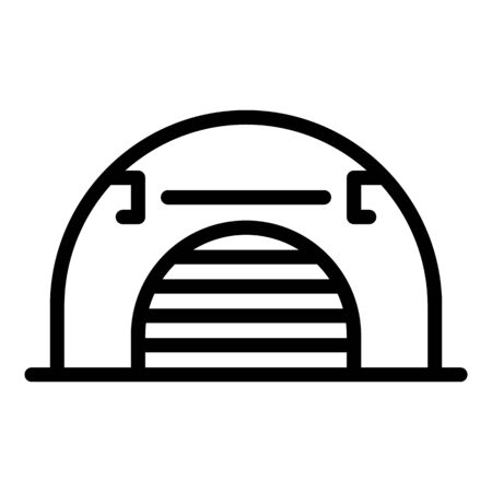 Airport hangar icon, outline styleのイラスト素材