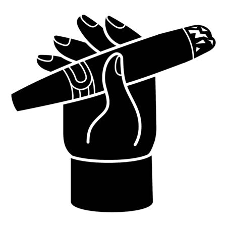 Cigar in hand icon, simple styleのイラスト素材