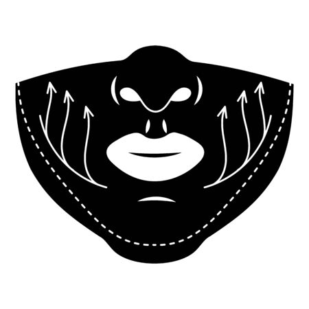 Cheek lifting icon. Simple illustration of cheek lifting vector icon for web design isolated on white backgroundのイラスト素材