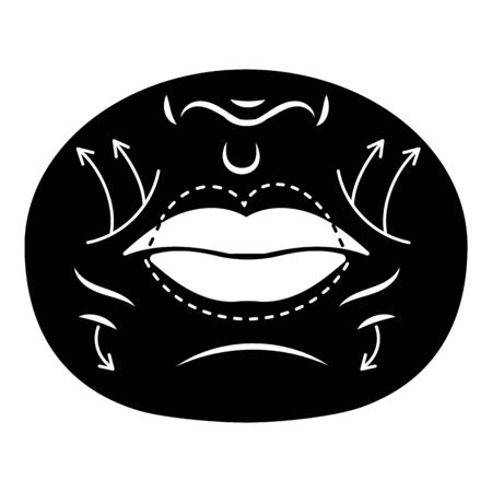 Face lips lifting icon. Simple illustration of face lips lifting vector icon for web design isolated on white backgroundのイラスト素材
