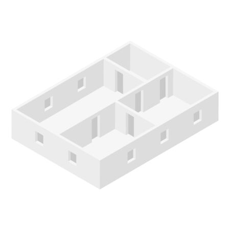 Office room plan icon, isometric styleのイラスト素材