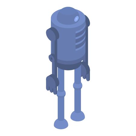 Blue robot machine icon. Isometric of blue robot machine vector icon for web design isolated on white backgroundのイラスト素材