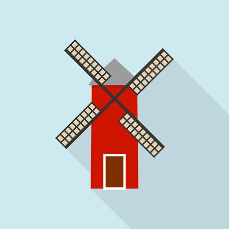 Windmill icon, flat styleのイラスト素材
