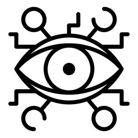 Aztec eye alchemy icon, outline styleのイラスト素材