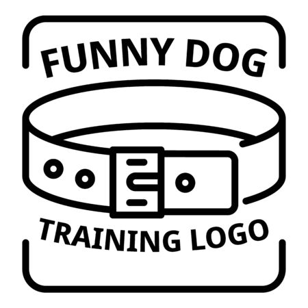 Funny dog training   outline styleのイラスト素材
