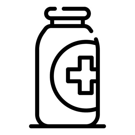 Bottle of medicine icon, outline styleのイラスト素材